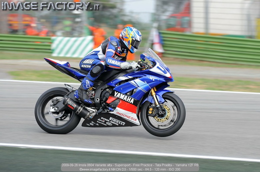 2009-09-26 Imola 0604 Variante alta - Supersport - Free Practice - Tata Pradita -  Yamaha YZF R6